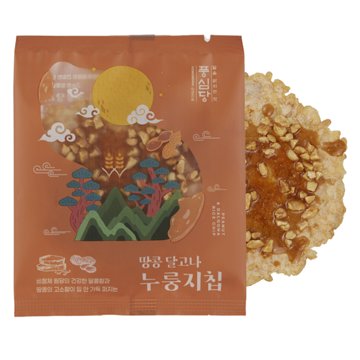 풍심당 땅콩 달고나 누룽지 과자 칩 10p, 1개, 90g