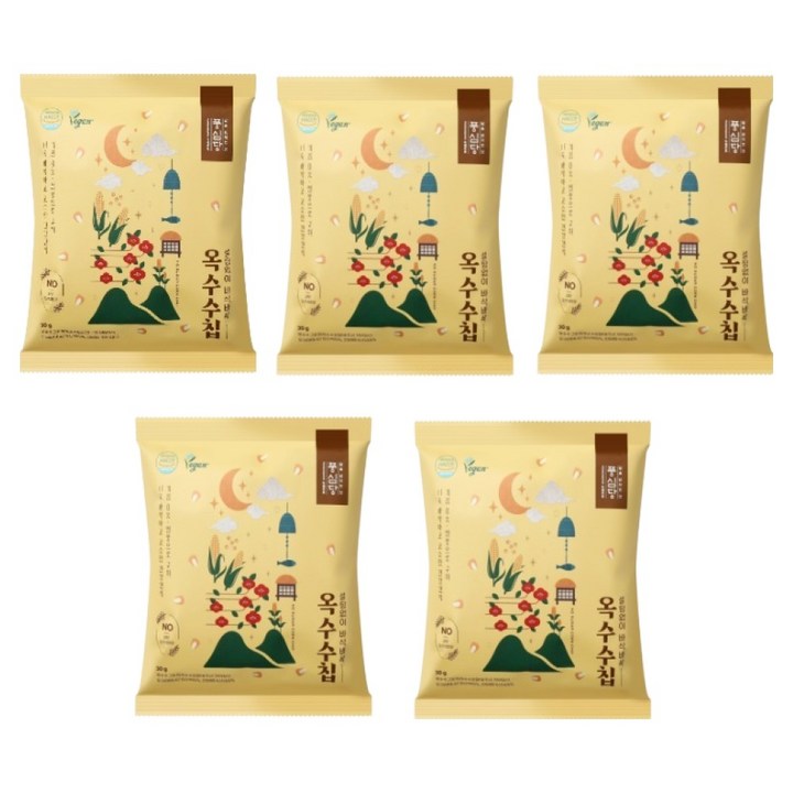 풍심당 열풍 구운 바삭바삭 무설탕 옥수수칩, 5개, 30g