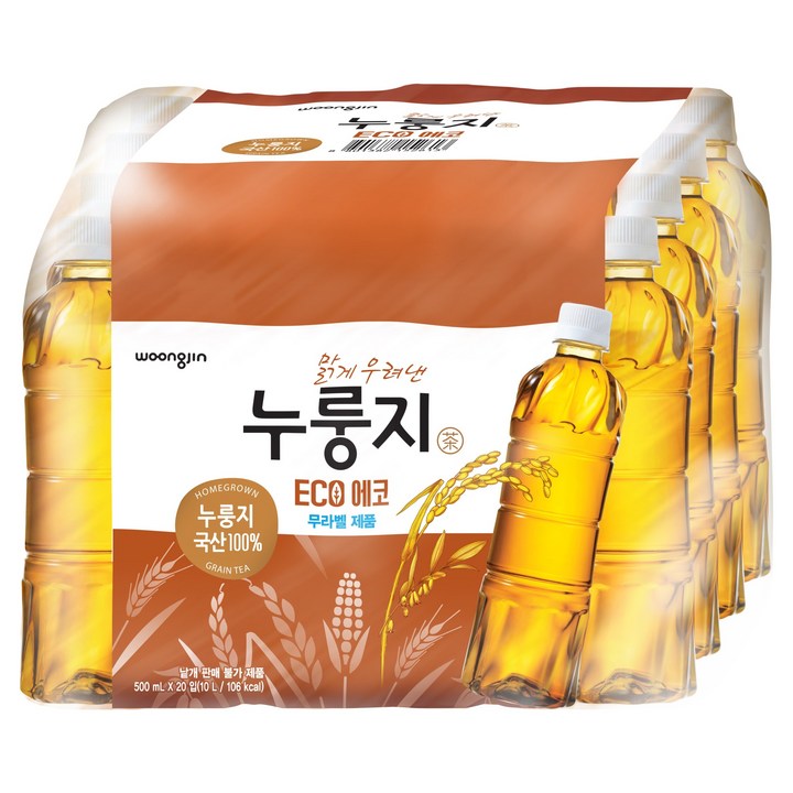 웅진 맑게 우려낸 누룽지차 에코, 500ml, 20개