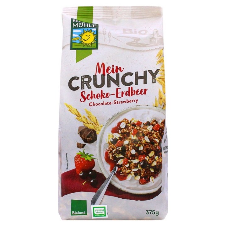 볼제너뮬러 유기농 초코 딸기 블랙커런트 크런치, 375g, 1개