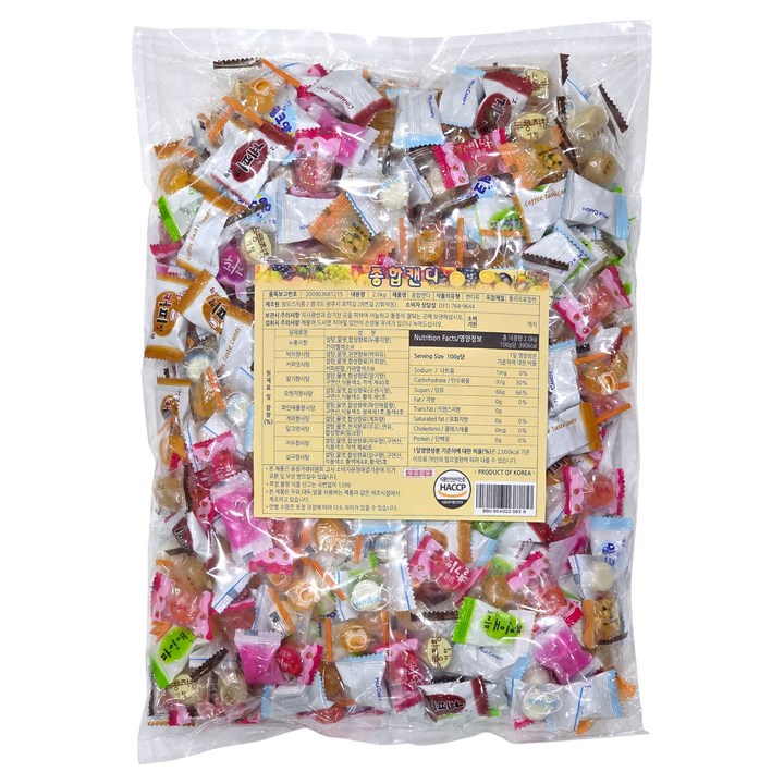 맘모스식품 종합캔디, 2kg, 1개