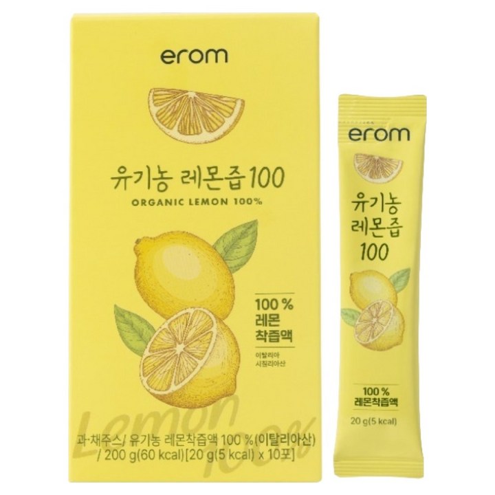 이롬 유기농 레몬즙 100 10p, 200g, 1개