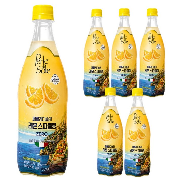 페를레디솔레 레몬 스파클링, 6개, 500ml