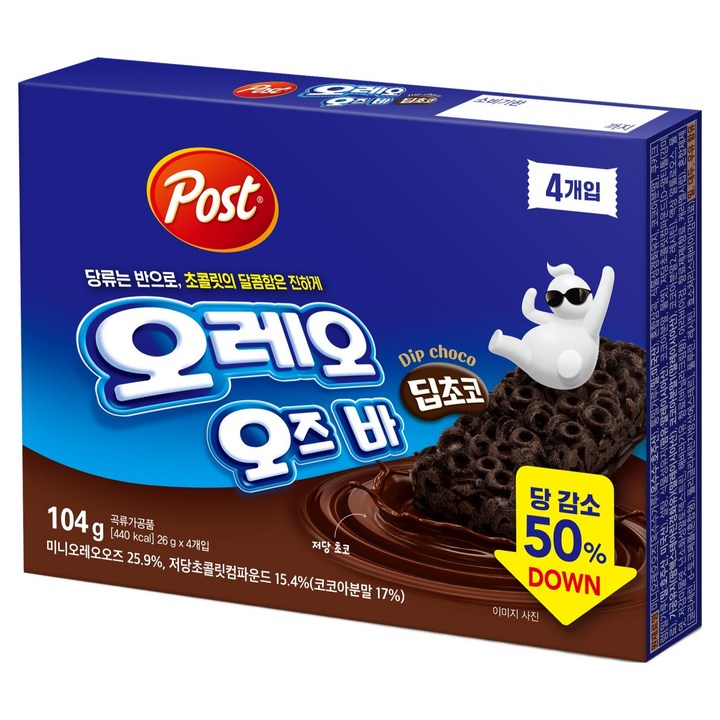 포스트 오레오 오즈 바 딥초코 4p, 104g, 1개