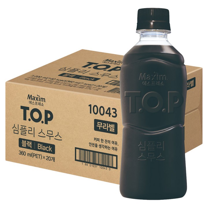 티오피 맥심 심플리스무스 블랙 무라벨, 20개, 360ml