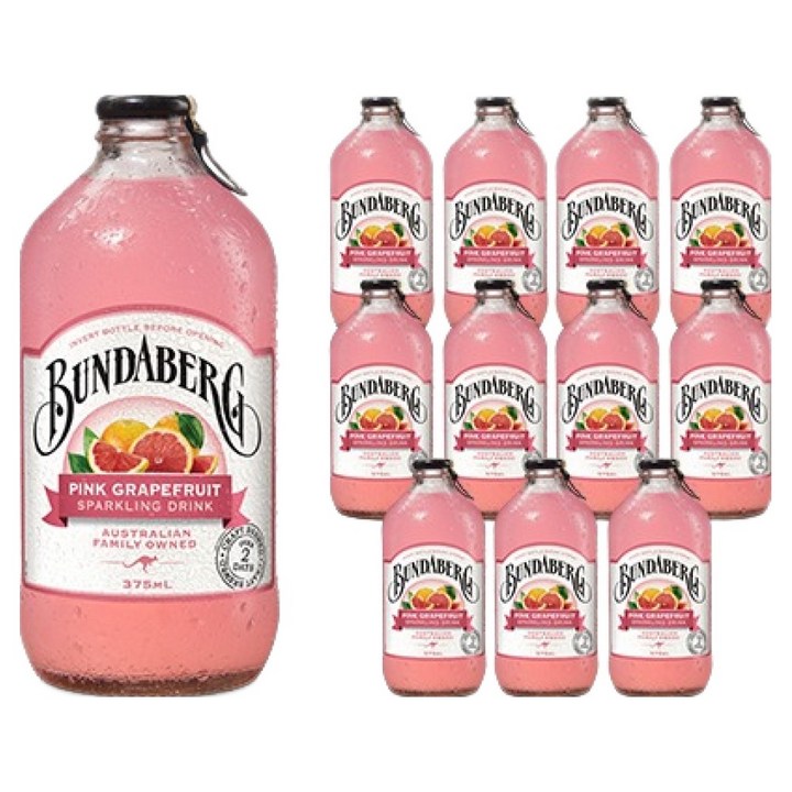분다버그 핑크 그레이프푸르트 탄산음료, 375ml, 12개