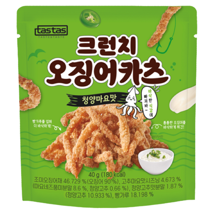 타스타스 크런치 오징어카츠 청양마요맛, 1개, 40g