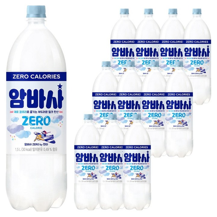 암바사 제로 by 환타 탄산음료, 1.5L, 12개