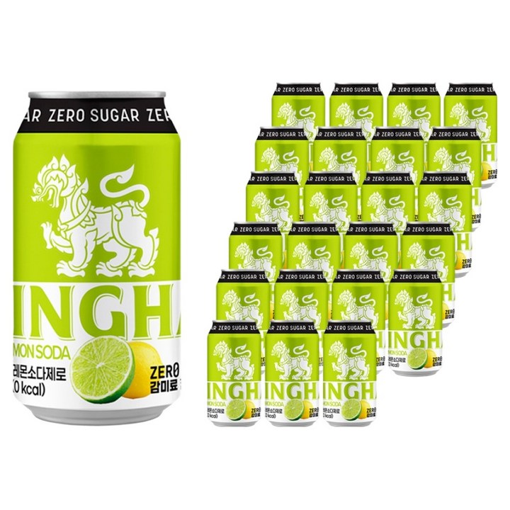 싱하 라임레몬 소다 제로, 24개, 355ml