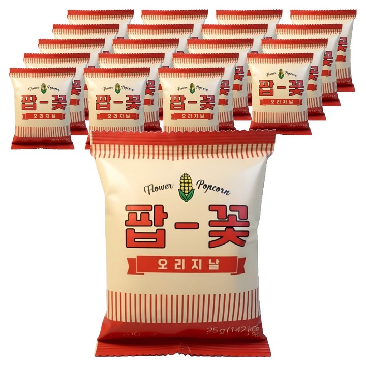 주당부리 팝콘 과자 팝꽃 오리지날, 25g, 20개