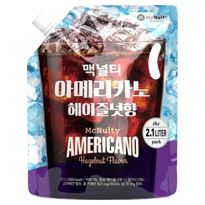 맥널티커피 아이스 아메리카노 헤이즐넛, 1개, 2.1L