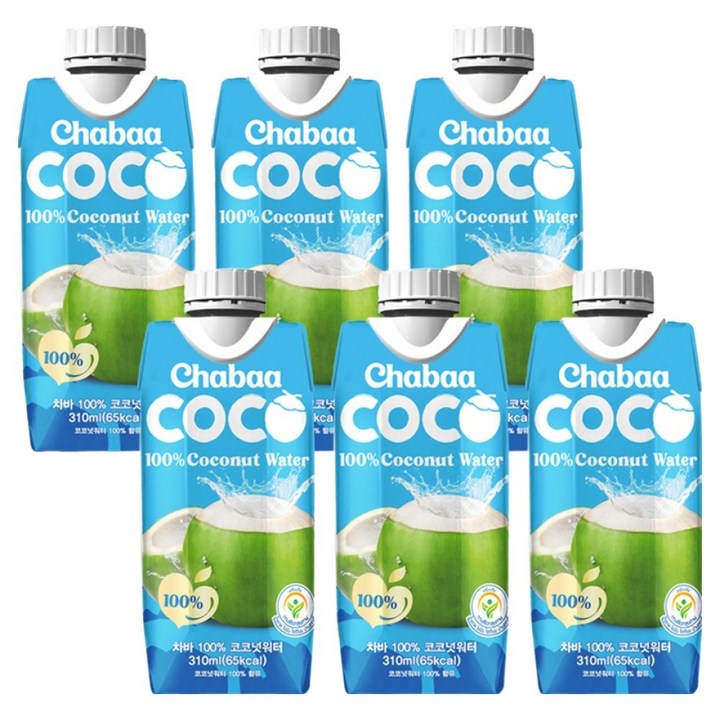 차바 코코넛워터, 6개, 310ml