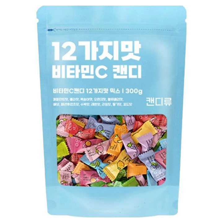조은약초 무설탕 비타민c 캔디 12가지맛 민트 과일 박하 미니 사탕, 300g, 1개