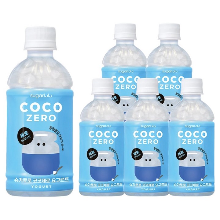 슈가로로 코코제로 요구르트, 340ml, 6개