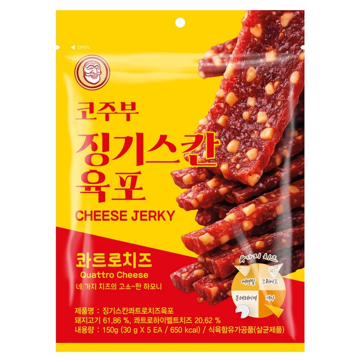 코주부 징기스칸 콰트로치즈 육포, 1개, 150g