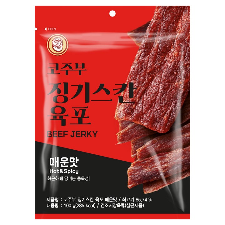 코주부 징기스칸 육포 매운맛, 100g, 1개