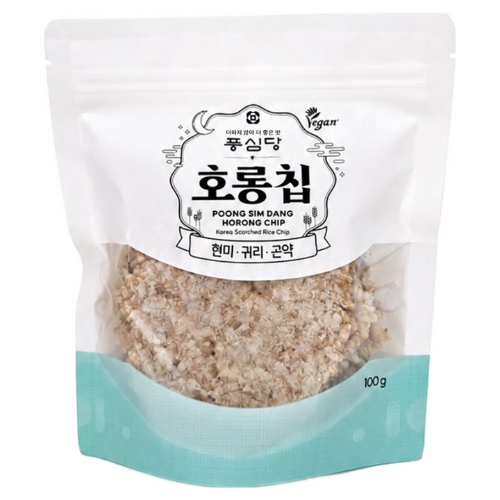 풍심당 호롱칩 현미 귀리 곤약 호롱칩 누룽지 칩 옛날과자 사무실간식, 100g, 1개