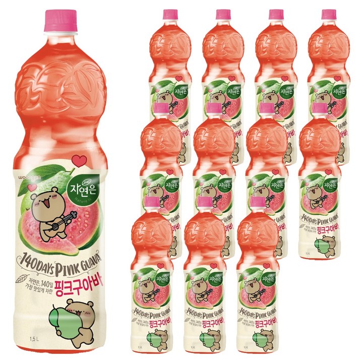 자연은 핑크구아바, 12개, 1.5L