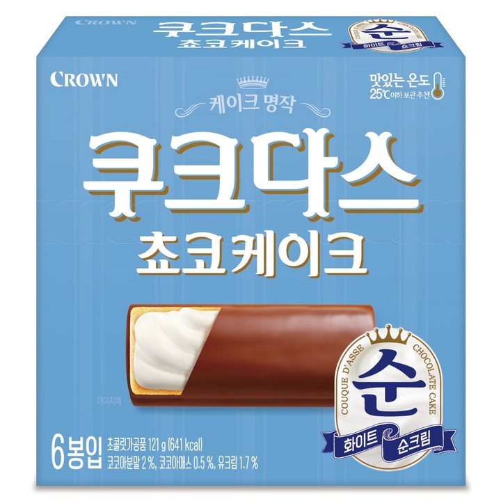 쿠크다스 초코케이크 중, 121g, 1개