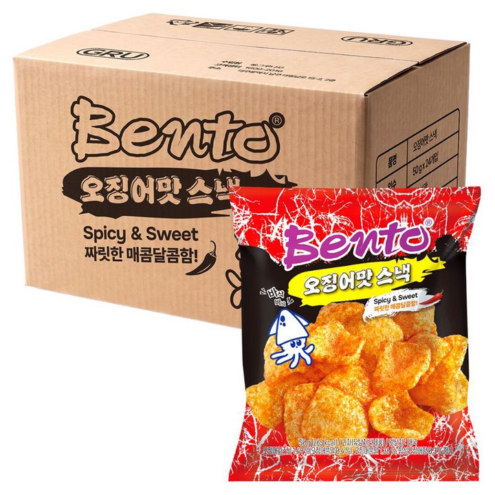 벤토 오징어맛 스낵, 50g, 24개