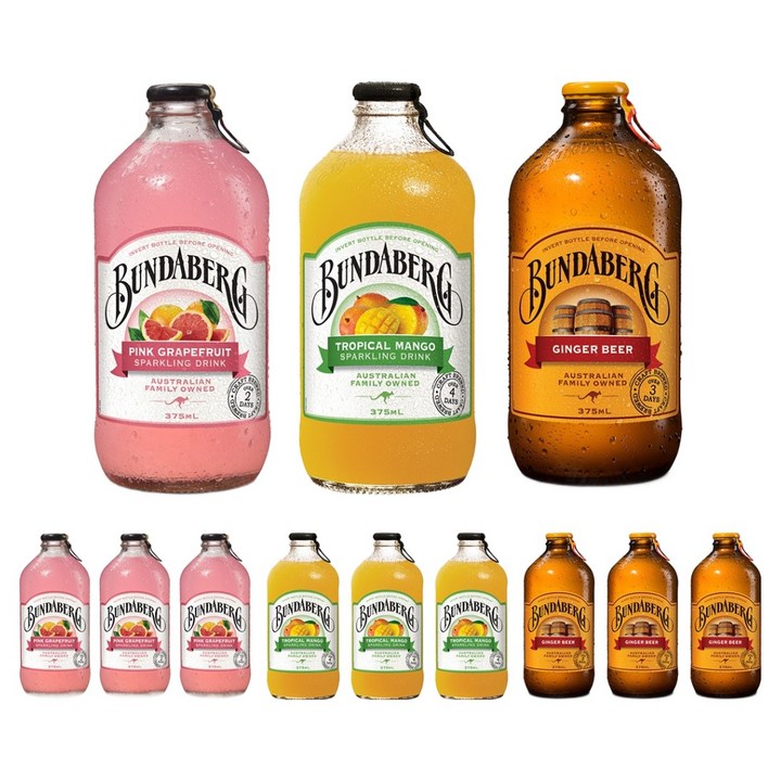 분다버그 시그니쳐 믹스팩 핑크 그레이프 프루트 375ml x 4p + 트로피칼 망고 375ml x 4p + 진저비어 375ml x 4p 세트, 1세트