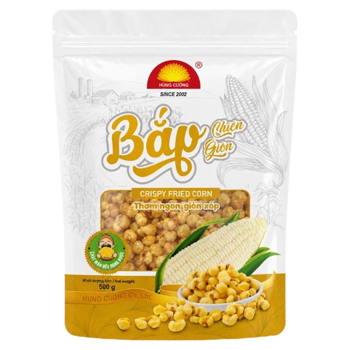 홍쿠옹 밥찌엔 바삭 튀긴 옥수수 스낵 과자, 500g, 1개