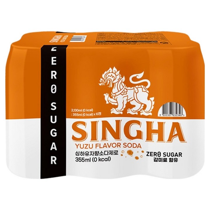 싱하 유자향 소다제로, 6개, 355ml