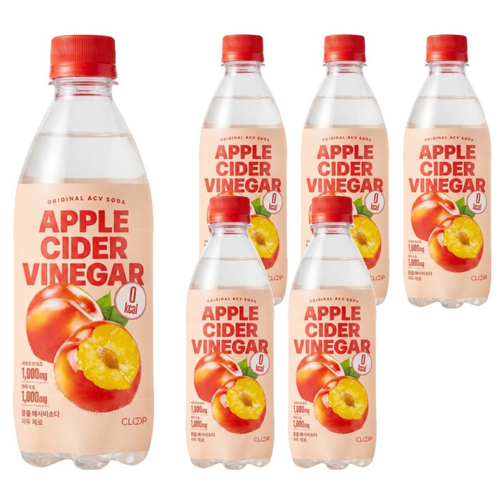 클룹 애사비소다 자두 제로 탄산음료, 6개, 500ml