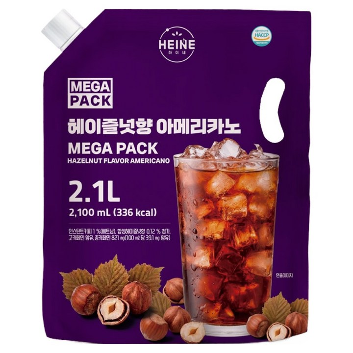 하이네 메가팩 헤이즐넛향 아메리카노, 1개, 2.1L