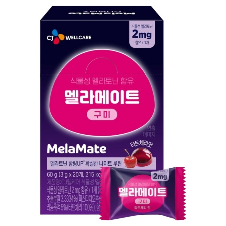 멜라메이트 식물성 멜라토닌 함유 구미, 60g, 1개