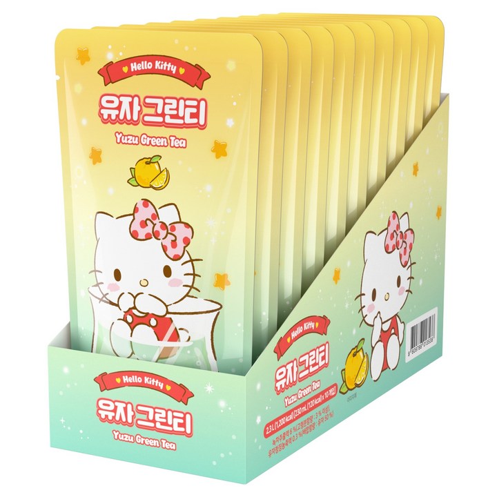 헬로키티 유자 그린티, 10개, 230ml