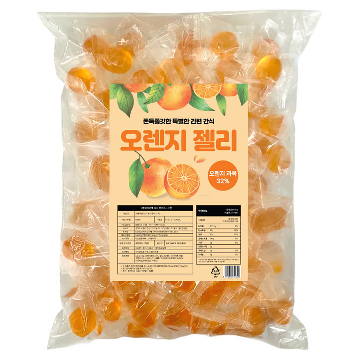 오렌지과육 32% 오렌지젤리, 1개, 500g