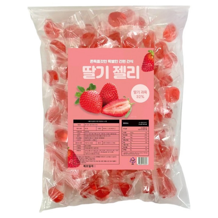 딸기과육 32% 딸기젤리, 500g, 1개