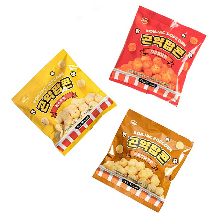 다신 곤약팝콘 25g x 3종 세트, 1세트
