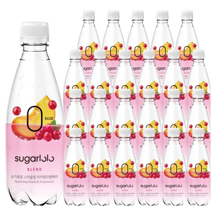 슈가로로 스파클링 피치앤크랜베리, 24개, 350ml
