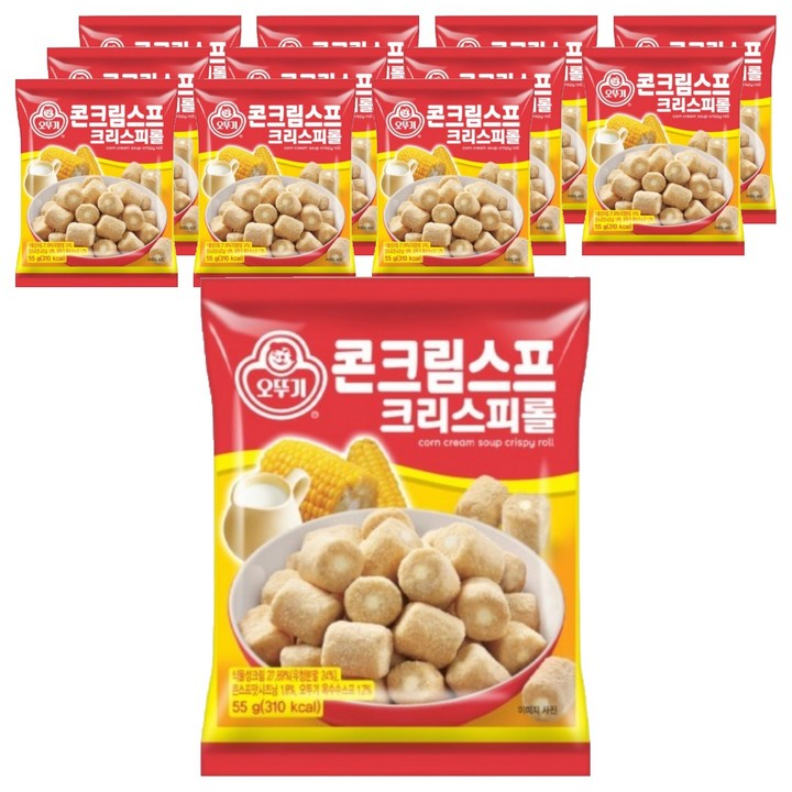 오뚜기 콘크림스프 크리스피롤, 55g, 12개