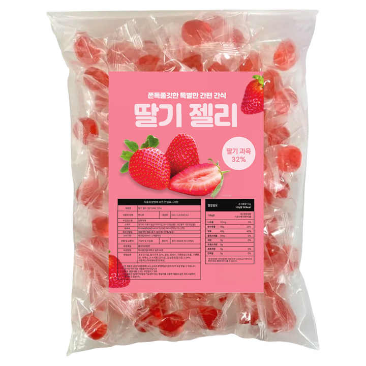 딸기과육 32% 딸기 젤리, 1kg, 1개