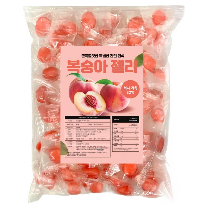 복사과육 32% 복숭아 젤리, 1개, 1kg