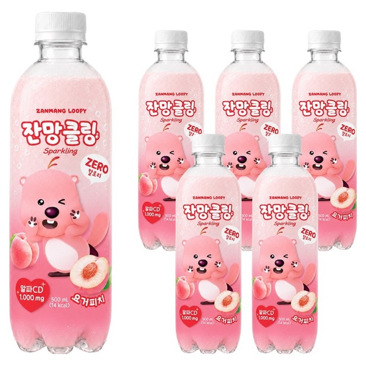 아이코닉스 잔망클링 요거피치 탄산음료, 6개, 500ml