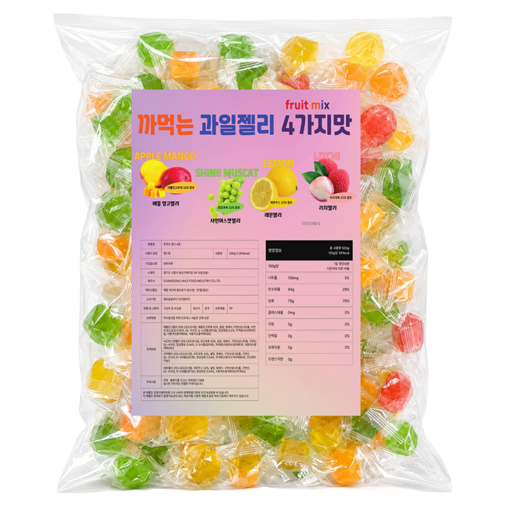 혼합젤리 4가지맛 까먹는 과일젤리, 1개, 500g