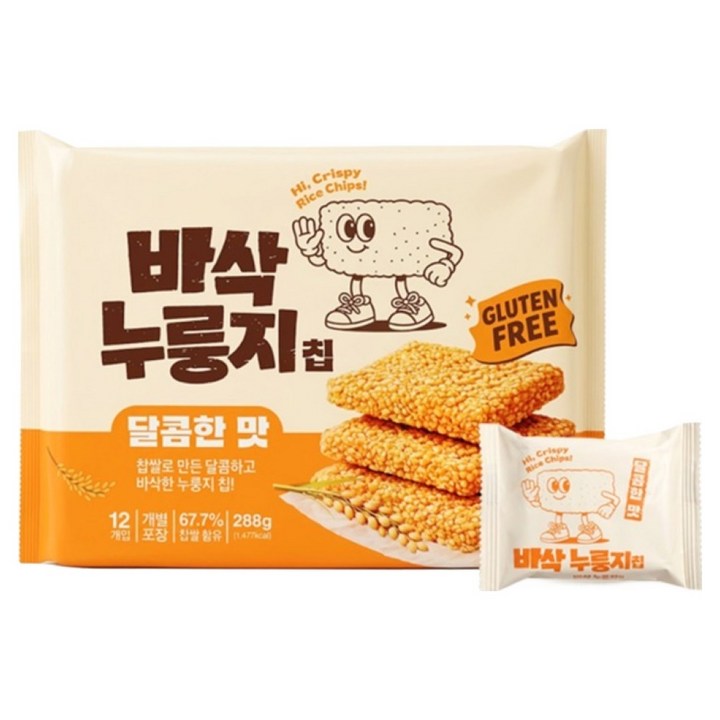 더주 바삭 누룽지칩 달콤한맛 12p, 288g, 1개