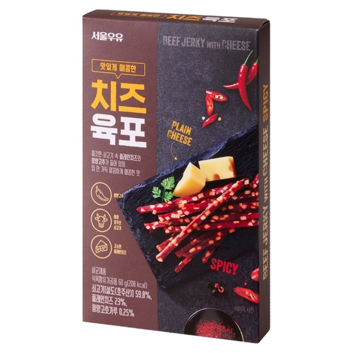 서울우유치즈 맛있게 매콤한 치즈육포, 60g, 1개