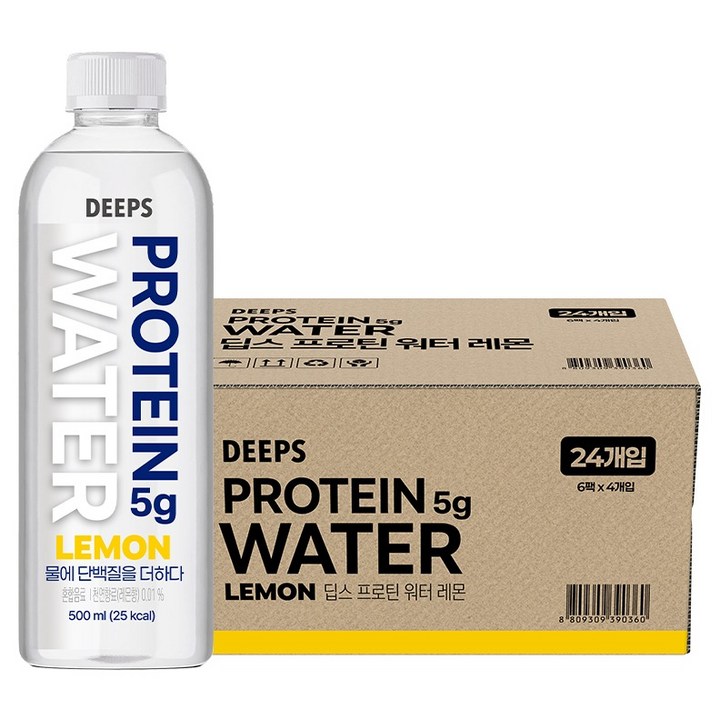 딥스 프로틴 워터 레몬, 24개, 500ml