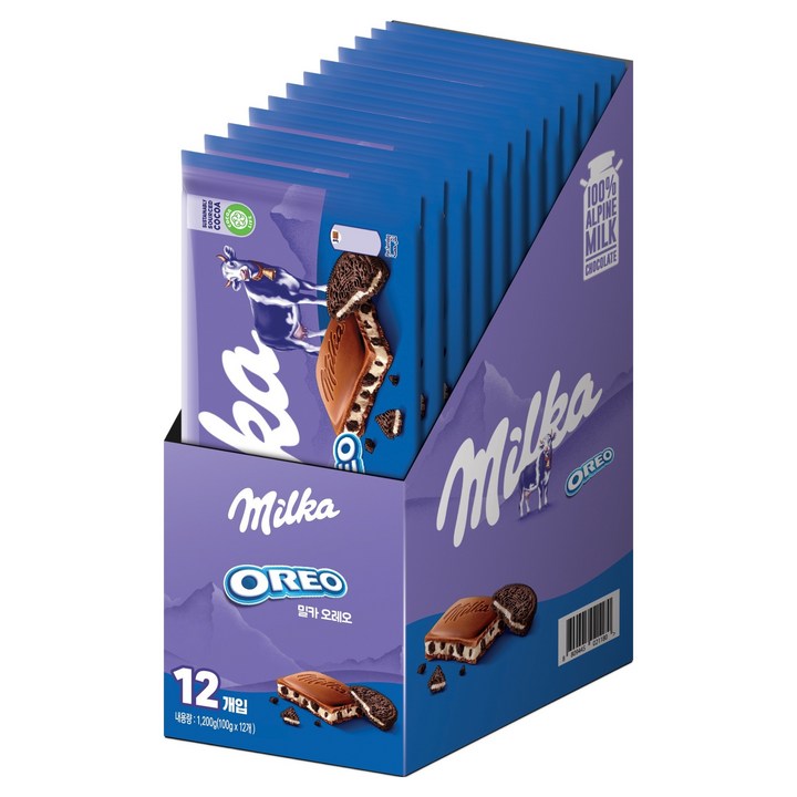 밀카 오레오 초콜릿, 100g, 12개