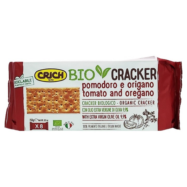 크릭 유기농 엑스트라버진 올리브유 토마토 & 오레가노 크래커 8p, 250g, 1개