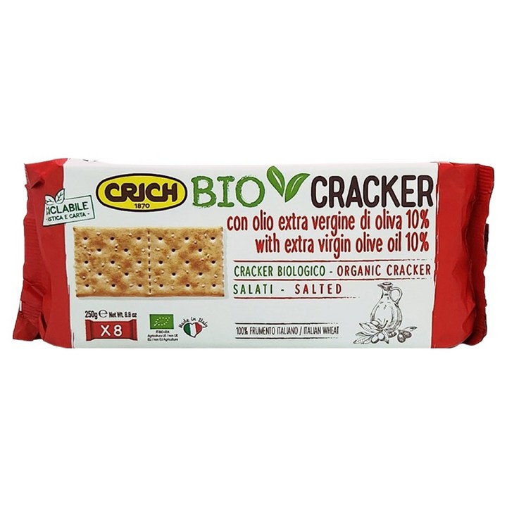 크릭 유기농 엑스트라버진 올리브유 솔티드 크래커 8p, 250g, 1개
