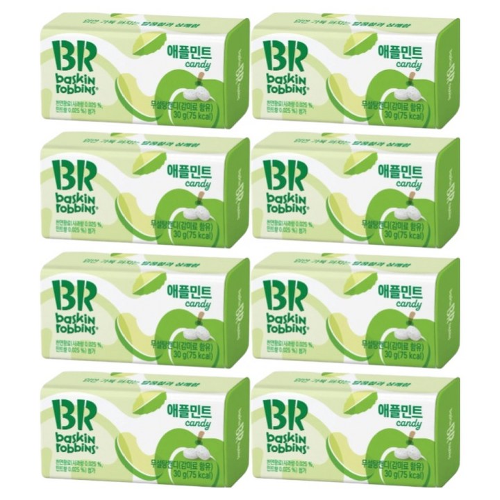 배스킨라빈스 민트캔디 애플민트, 30g, 8개