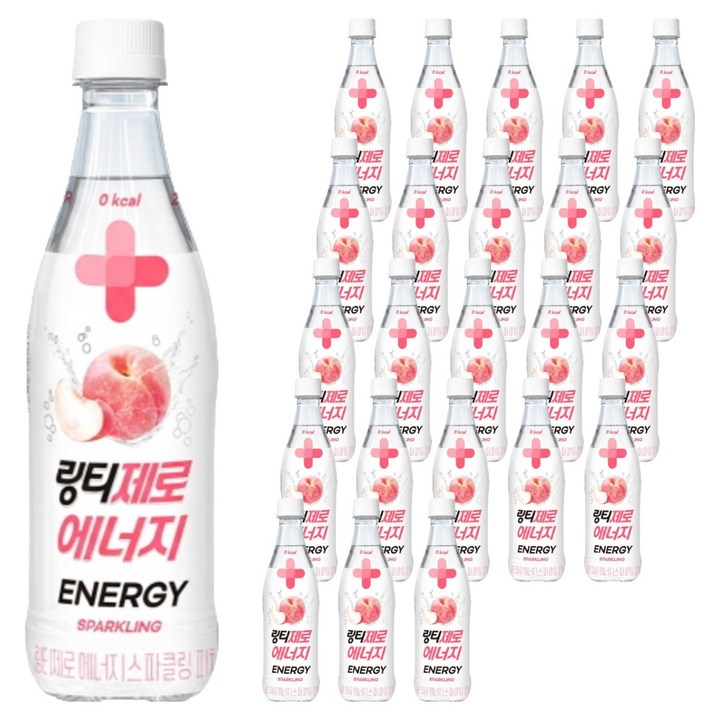 링티 제로 에너지 스파클링 피치맛, 24개, 500ml