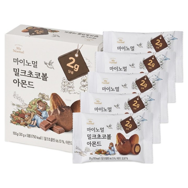 마이노멀 밀크초코볼 아몬드 5p, 150g, 1개