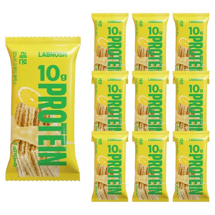 랩노쉬 프로틴 웨하스 레몬, 41g, 10개